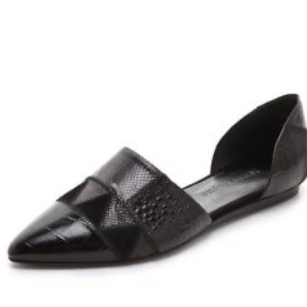 Jenni Kayne Black Patchwork D’Orsay Flats 37.5